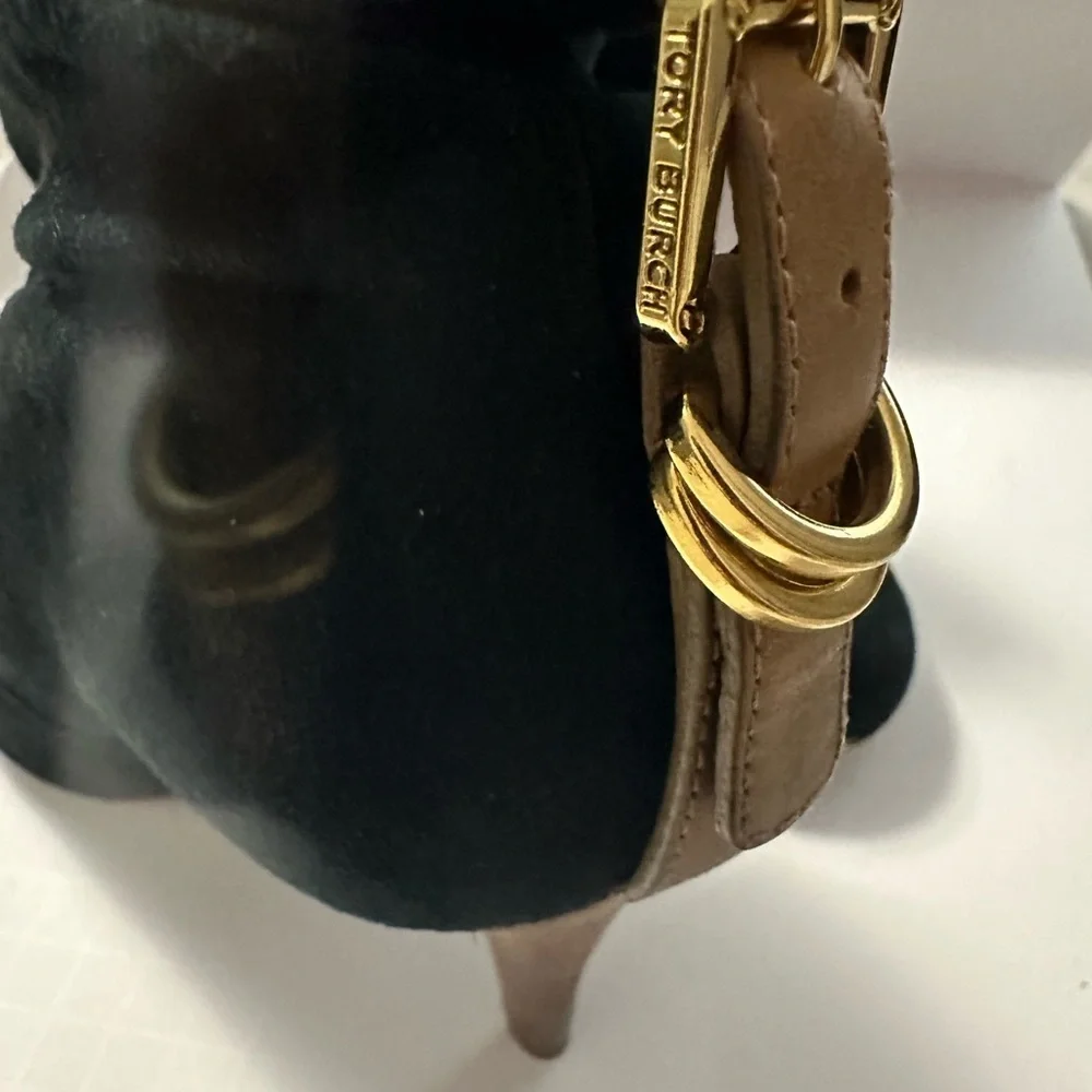 Tory Burch black suede booties size 7.5